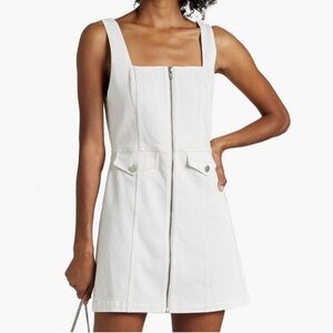 Alice + Olivia • Thersa square neck mini dress zip front • size 2